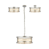 Photograph: Idolite Waine 50cm 6 Light Round Flush Ceiling/Pendant Convertible Polished Chrome/Clear Glass