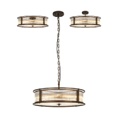 Photograph: Idolite Waine 65cm 8 Light Round Flush Ceiling/Pendant Convertible Bronze/Clear Glass