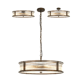 Photograph: Idolite Waine 80cm 10 Light Round Flush Ceiling/Pendant Convertible Bronze/Clear Glass