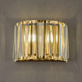Photograph: Idolite Windsor 2 Light Brass Crystal Wall Light