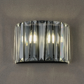 Photograph: Idolite Windsor 2 Light Satin Black Crystal Wall Light
