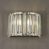 Photograph: Idolite Windsor 2 Light Satin Nickel Crystal Wall Light