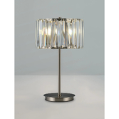 Photograph: Idolite Windsor 3 Light Satin Nickel Crystal Table Lamp