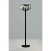 Photograph: Idolite Windsor 4 Light Satin Black Crystal Floor Lamp