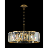 Photograph: Idolite Windsor Brass Round 6 Light Crystal Pendant Light - 60cm