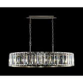 Photograph: Idolite Windsor Satin Nickel Linear 7 Light Crystal Pendant Light - 90cm