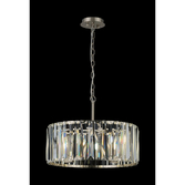 Photograph: Idolite Windsor Satin Nickel Round 4 Light Crystal Pendant Light - 50cm