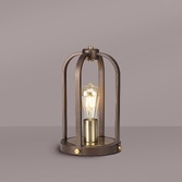 Photograph: Idolite Zala Antqiue Bronze Table Lamp Complete With Wood Detailing