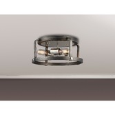 Photograph: Idolite Zala Pewter And Polished Nickel 3 Light Flush Ceiling Light