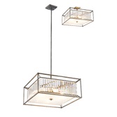 Photograph: Idolite Zuri 6 Light Square Pendant/Semi-Flush Ceiling Light Pewter With Clear Glass