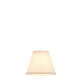 Photograph: Ivy Tapered Vintage White & Almond 16cm White Fabric Lampshade  - Golf/Candle Clip