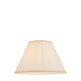 Photograph: Ivy Tapered Vintage White & Almond 30cm White Fabric Lampshade - E14/E27/B22 With Fixed Metal Gimbal