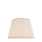 Photograph: Ivy Tapered Vintage White & Almond 35cm White Fabric Lampshade - E14/E27/B22 With Fixed Metal Gimbal