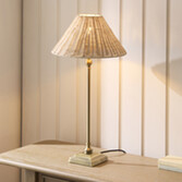 Photograph: Jericho Table Lamp Antique Brass With Natural Rattan Shade