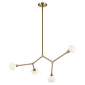 Photograph: Kichler Cassius Champagne Gold Adjustable 4 Light Pendant Light Complete With Opal Glasses