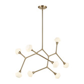 Photograph: Kichler Cassius Champagne Gold Adjustable 8 Light Pendant Light Complete With Opal Glasses