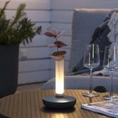 Photograph: Konstsmide Biarritz Grey Outdoor Portable Usb Table Lamp With Frosted Glass - IP54 - 1800K/3000K/4000K