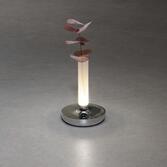 Photograph: Konstsmide Biarritz Silver Outdoor Portable Usb Table Lamp With Frosted Glass - IP54 - 1800K/3000K/4000K