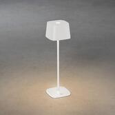 Photograph: Konstsmide Capri White Exterior Usb Portable Outdoor Table Lamp - IP54 - 2700K/3000K