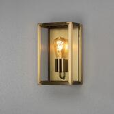 Photograph: Konstsmide Carpi 7347 Brass Exterior Wall Light With Clear Glass Panels