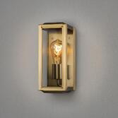 Photograph: Konstsmide Carpi 7348 Brass Exterior Wall Light With Clear Glass Panels