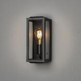 Photograph: Konstsmide Carpi 7348 Matt Black Exterior Wall Light With Clear Glass Panels