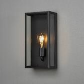 Photograph: Konstsmide Carpi 7349 Matt Black Exterior Wall Light With Clear Glass Panels