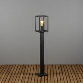 Photograph: Konstsmide Carpi 7350 Matt Black Exterior Post Lamp With Clear Glass Panels