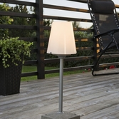 Photograph: Konstsmide Lucca Grey Exterior Table Lamp Complete With Opal Plastic Shade