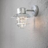 Photograph: Konstsmide Modena Galvanisted Steel Downward Facing Exterior Wall Light Complete With Clear Glass