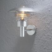 Photograph: Konstsmide Modena Galvanisted Steel Exterior Wall Light Complete With Clear Glass