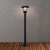 Photograph: Konstsmide Modena Matt Black Steel Exterior Post Lamp Complete With Clear Glass