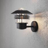 Photograph: Konstsmide Modena Matt Black Upward Facing Exterior Wall Light Complete With Clear Glass