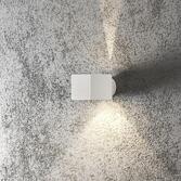 Photograph: Konstsmide Modena Square Matt White Up And Down Exterior Wall Light