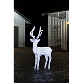 Photograph: Konstsmide Outdoor Large Reindeer 130cm In White Complete With Transformer