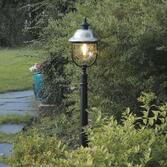 Photograph: Konstsmide Parma Matt Black Exterior Post Lamp Complete With Stainless Steel Hat And Clear Acrylic Lens