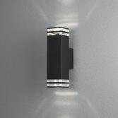 Photograph: Konstsmide Pollux Matt Black Up And Down Large Exterior Wall Light