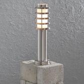 Photograph: Konstsmide Trento Stainless Steel Exterior Pedestal Lamp Complete With Opal Acrylic Lens