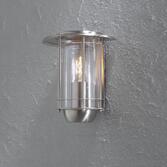 Photograph: Konstsmide Trento Stainless Steel Exterior Wall Light Complete With Clear Acylic Lens