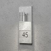 Photograph: Kosnstmide Modena Downward Facing Galvanised Exterior Wall Light Complete With Numbers