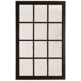 Photograph: Large Rectangular Wooden Window Mirror In Black