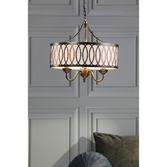 Photograph: Laura Ashley Allerford Satin Bronze And Taupe 3 Light Pendant