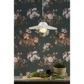 Photograph: Laura Ashley Beca Large Single Pendant In Antique Brass Complete With White Ceramic Shade