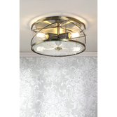 Photograph: Laura Ashley Beckworth 3 Light Flush Antique Brass and Glass