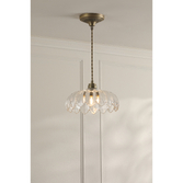 Photograph: Laura Ashley Bexwell Pendant Matt Antique Brass and Glass