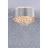 Photograph: Laura Ashley Carrington 5 Light Flush Crystal Ceiling Light Complete With Grey Shade