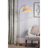 Photograph: Laura Ashley Cordwell Matt Antique Brass Floor Lamp Complete With Natural Linen Scallop Shade