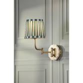 Photograph: Laura Ashley Denwick Matt Antique Brass Swing Arm Wall Light Complete With A Green Cotton Mix Tapered Drum Shade