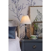 Photograph: Laura Ashley Ellis Matt Blue Table Lamp Complete With Pleated Shade - LA3756268-Q