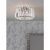 Photograph: Laura Ashley Fernhurst 3 Light Flush Crystal and Polished Chrome